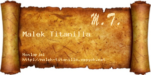 Malek Titanilla névjegykártya